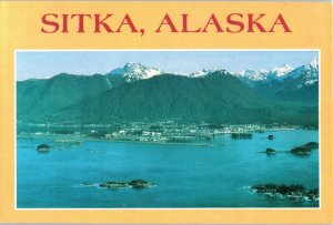 Aerial View Baranof Island Sitka Alaska Trading Postcard