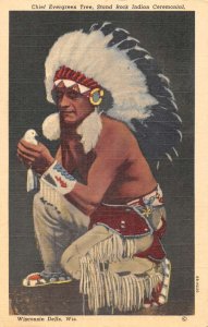 Wisconsin Dells Wisconsin Indian Ceremonial Chief Evergreen Tree PC AA55708