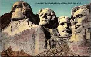 Vtg 1930s Close Up Mount Rushmore Memorial Black Hills South Dakota SD Postcard