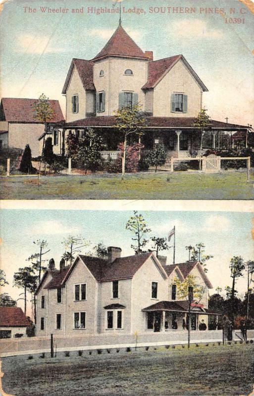 Southern Pines North Carolina Highland Lodge Wheeler Antique Postcard K93926