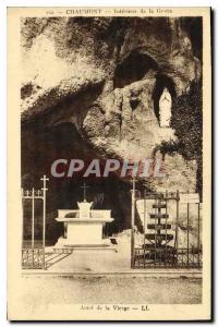 Old Postcard Chaumont Inside the Shrine Grotto of the Virgin