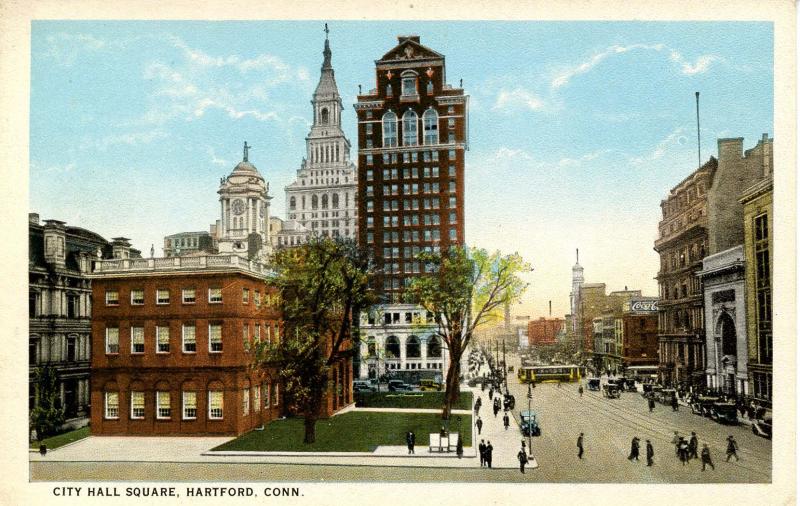 CT - Hartford. Old City Hall Square, Travelers, Hartford Connecticut Trust