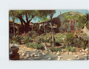 Postcard Front Garden Mission San Juan Capistrano California USA