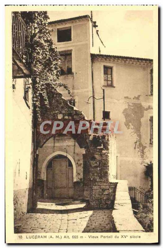 Old Postcard Luceram Old gate of the fifteenth century