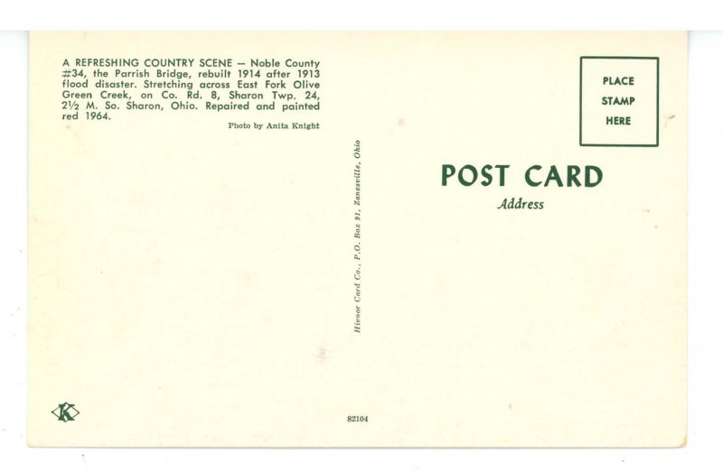 OH - Noble County.  Parrish Covered Bridge