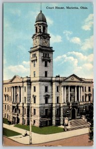 Marietta Ohio~Washington County Court House Bldg Exterior View~Vintage Postcard