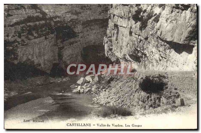 Postcard Old Castellane Verdon Gorge Vallee