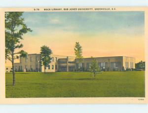 Linen LIBRARY AT BOB JONES UNIVERSITY Greenville South Carolina SC hs2223@