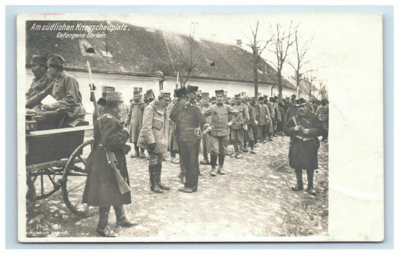 Real Photo WWI Serbs Caught in Southern Theater of War Postcard RPPC Soldiers 