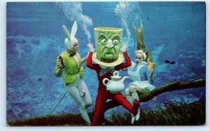 WEEKI WACHEE, FL ~ Mad Hatter MERMAIDS Alice in Waterland 1965  Postcard