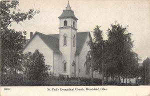 E75/ Woodsfield Ohio Postcard Monroe County 1908 St Paul's Evangelical Church 16