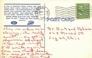 Cheyenne Wyoming 1942 Postcard Indian Village Motor Lodge Motel 