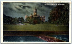 M-59832 Bushnell Park and State Capitol By Moonlight Hartford Connecticut