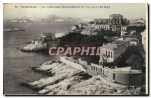 Postcard Old Malmousque Marseille The Corniche overlooking the Islands