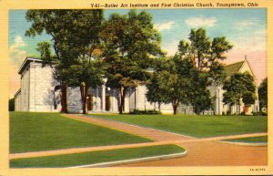 Ohio Youngstown Butler Art Institute and First Christian Church 1951 Curteich