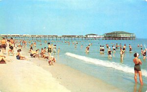 Old Orchard Beach ME Beach Scene Surf Bathing, Postcard