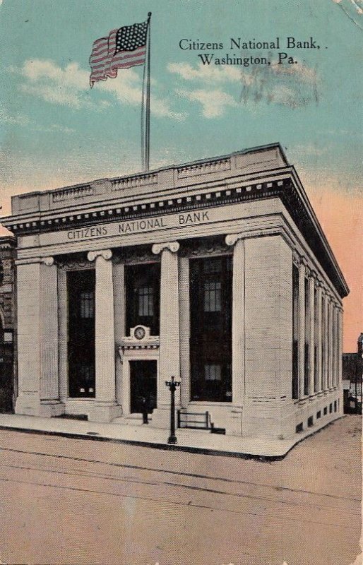 Postcard Citizens National Bank Washington PA