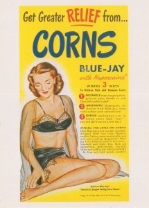 Lose Corns Spots Old Foot Plasters Bandage Blue Jay Advertising Postcard