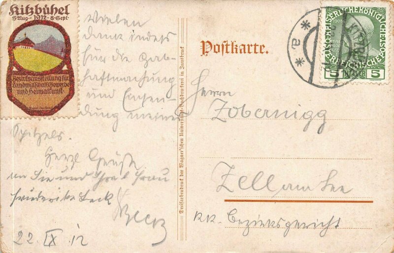 KITZBUHEL AUSTRIA~mit dem WILDEN KAISER~SPECIAL 1912 STAMP POSTCARD 