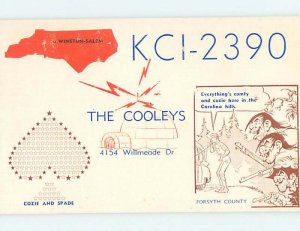 Pre-1980 RADIO CARD - CB HAM OR QSL Winston-Salem North Carolina NC AH2223