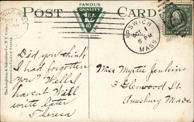 SALEM WILLOWS MA Winter Island Light House Lighthouse c1910 Postcard 