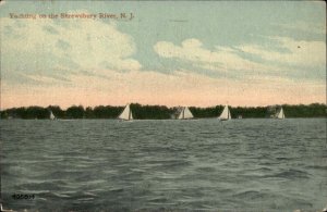 Shrewsbury River NJ Yachting Yachts Sailing c1910 Vintage Postcard