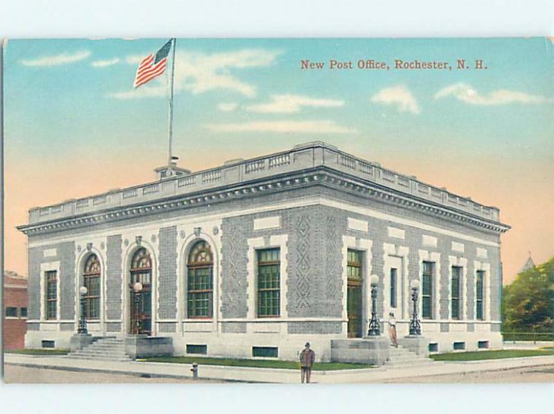 Unused Divided-Back POST OFFICE SCENE Rochester New Hampshire NH d8822