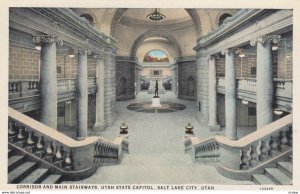 SALT LAKE CITY, Utah, 1900-10s; Corridor and Main Stairways, Utah State Capitol