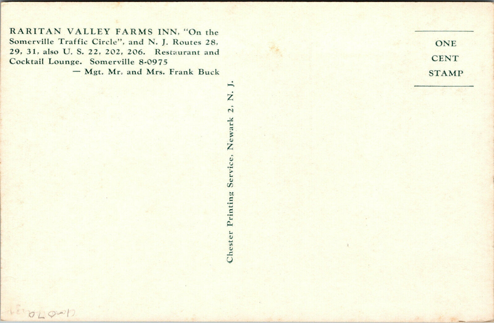 Vtg 1950s Raritan Valley Farms Somerville Circle New Jersey NJ Unused Postcard United States