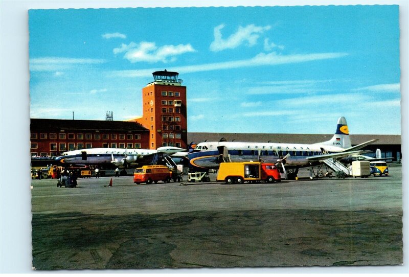 Munich Germany Airport Lufthansa Airlines Vintage 4x6 Postcard E01 