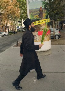 JUDAICA, Jewish Museum of Vienna, Rabbi Carrying Palms Lulav for Succoth, 2009,