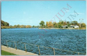 c1910s Cedar Falls IA Near Downtown River Boat Dock Park View Dam Chrome PC A195