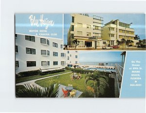 Postcard Blue Horizon Motor Hotel & Cabana Club Miami Beach Florida USA