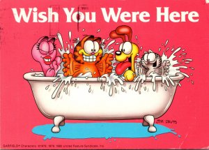 Comics Garfield & Friends In Bathtub Wish You Were Here 1986