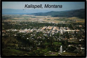 Aerial View Kalispell Montana Postcard