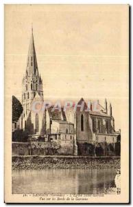 Old Postcard Langon The church Saint Gervais view on the banks of the Garonne