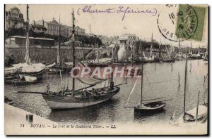 Old Postcard Royan The Port And The Boat Boulevard Thiers