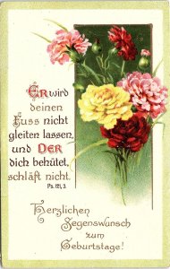 c1910 GERMAN HERZLICHEN SEGENSWUNSCH ZUM GEBURTSTAGE! POSTCARD 41-226