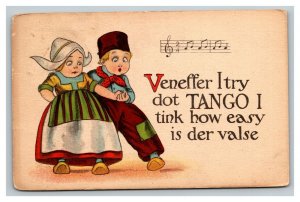 Vintage 1900's Postcard Dutch Children Dancing Tango