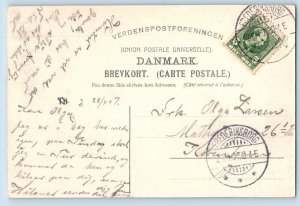 Denmark Postcard Road and Building View Greetings from Espergaerde 1907