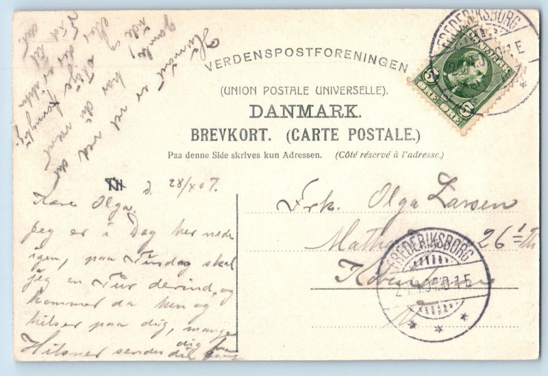 Denmark Postcard Road and Building View Greetings from Espergaerde 1907