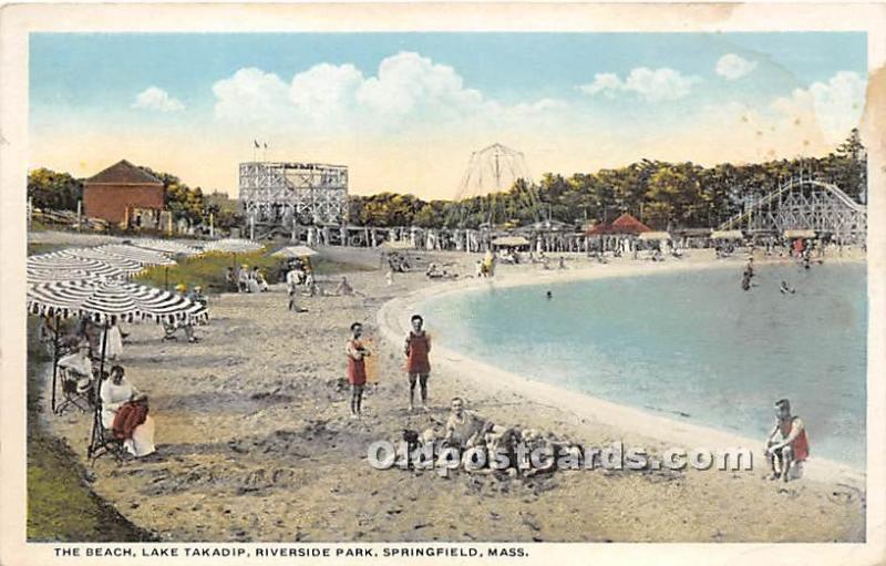 The Beach, Lake Takadip, Riverside Park Springfield, MA, USA Unused light cre...
