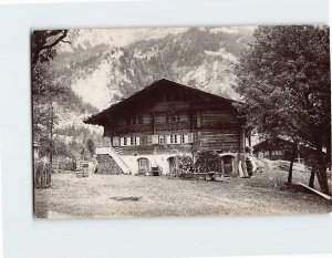 Postcard Black & White Vintage/Old House