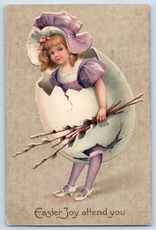 Hagerstown MD Postcard Easter Little Girl On Hatched Egg Pipe Berry Clapsaddle