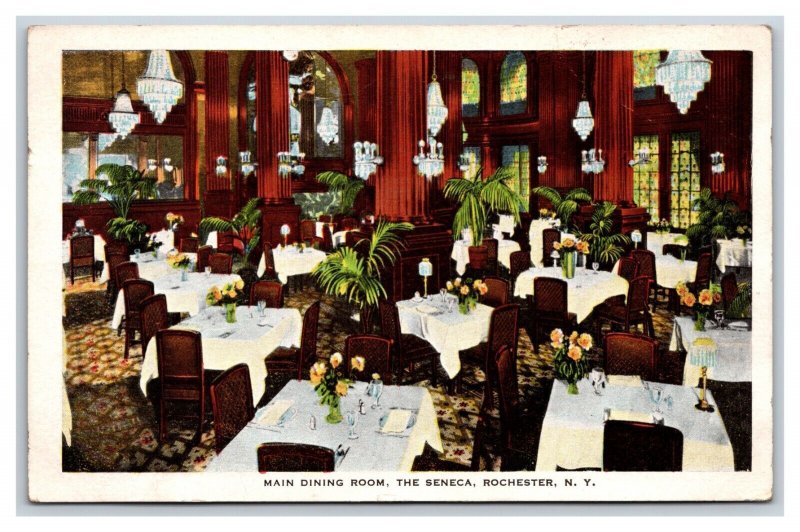 Main Dining Room Hotel Seneca Rochester New York UNP Unused WB Postcard W19