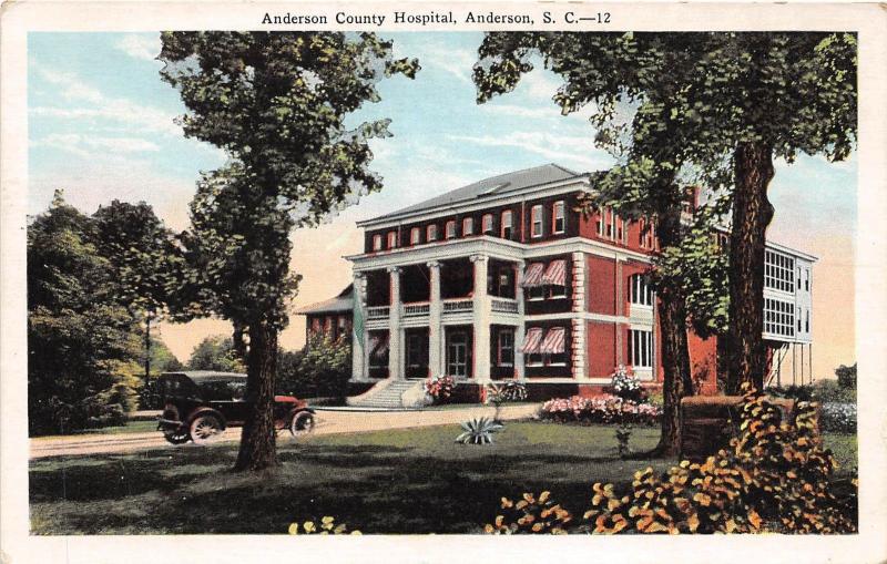 B51/ Anderson South Carolina SC Postcard c'15 Anderson County Hospital