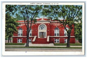 1948 Public Library Exterior Scene Clorence South Carolina SC Posted Postcard