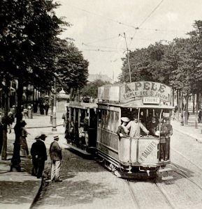 Saumur Boulevard Railway Car Angers France 1910s Postcard PCBG12B