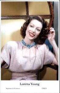 Beautiful Actress Loretta Young E38/4 Swiftsure 2000 Postcard GREAT QUALITY