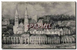 Jumieges Old Postcard L & # & # 39apres 39abbaye of a drawing from 1702